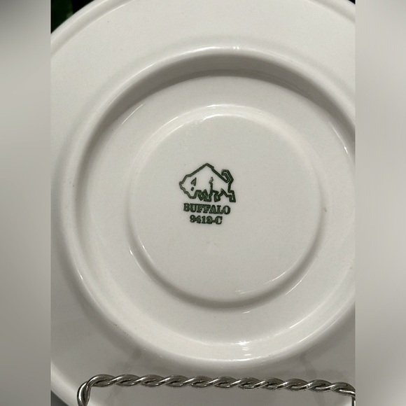 BUFFALO CHINA POTTERY BLUE DESIGN CUP AND SAUCER MADE FOR OLIVE GARDEN RARE 2set - Picture 5 of 12